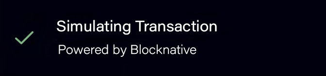 Simulation powered by Blocknative - Ledger Connect Web3 Check